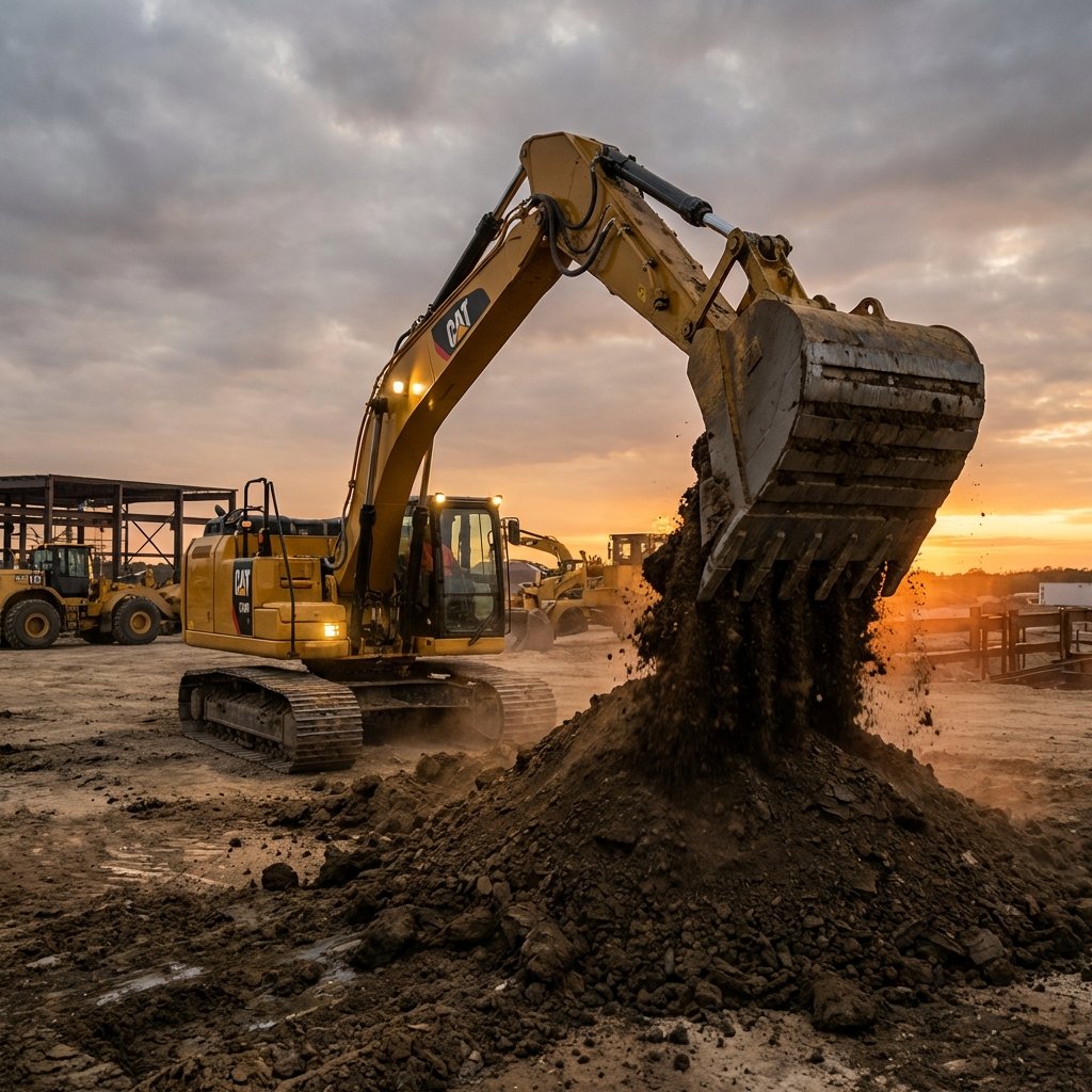 Excavadora en trabajo